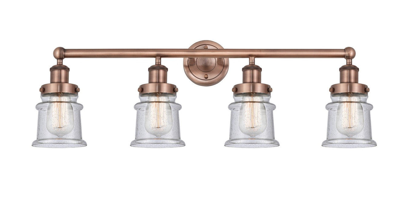 Innovations 616-4W-AC-G184S Four Light Bath Vanity, Antique Copper