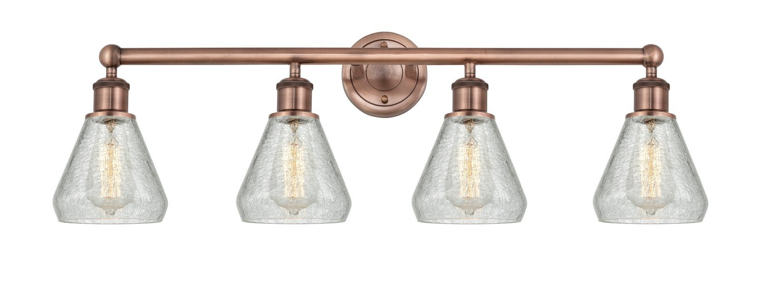 Innovations 616-4W-AC-G275 Four Light Bath Vanity, Antique Copper