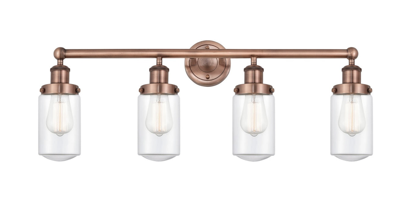 Innovations 616-4W-AC-G312 Four Light Bath Vanity, Antique Copper
