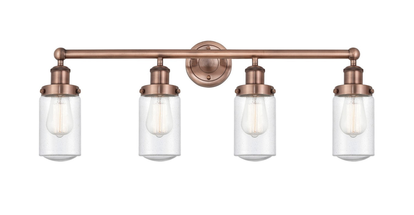 Innovations 616-4W-AC-G314 Four Light Bath Vanity, Antique Copper