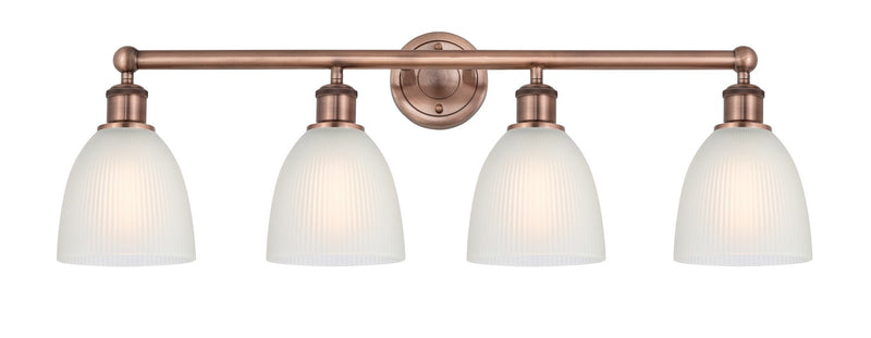 Innovations 616-4W-AC-G381 Four Light Bath Vanity, Antique Copper