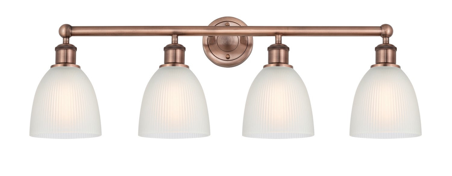 Innovations 616-4W-AC-G381 Four Light Bath Vanity, Antique Copper