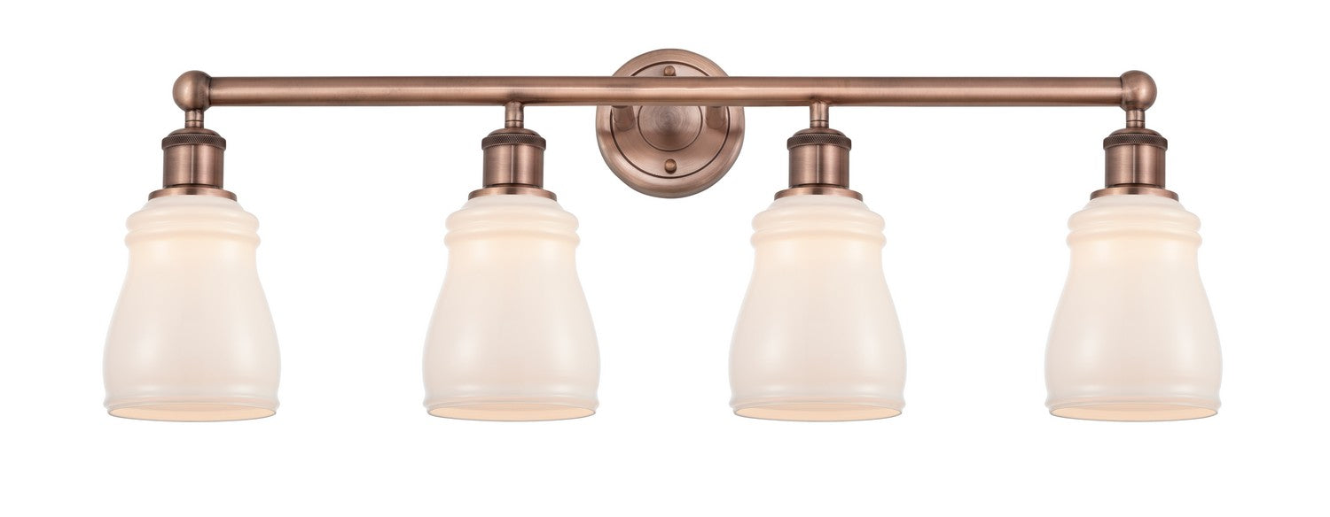 Innovations 616-4W-AC-G391 Four Light Bath Vanity, Antique Copper