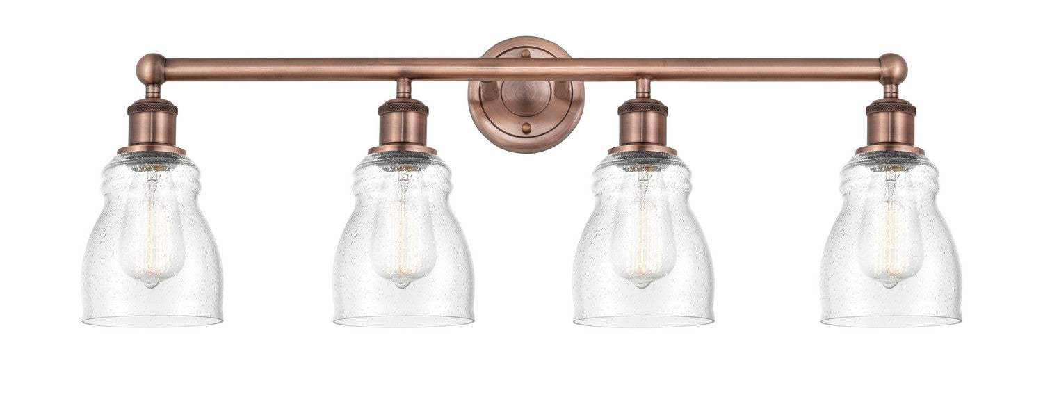 Innovations 616-4W-AC-G394 Four Light Bath Vanity, Antique Copper