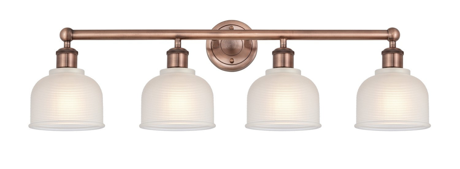 Innovations 616-4W-AC-G411 Four Light Bath Vanity, Antique Copper