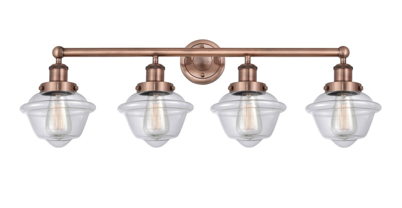 Innovations 616-4W-AC-G532 Four Light Bath Vanity, Antique Copper