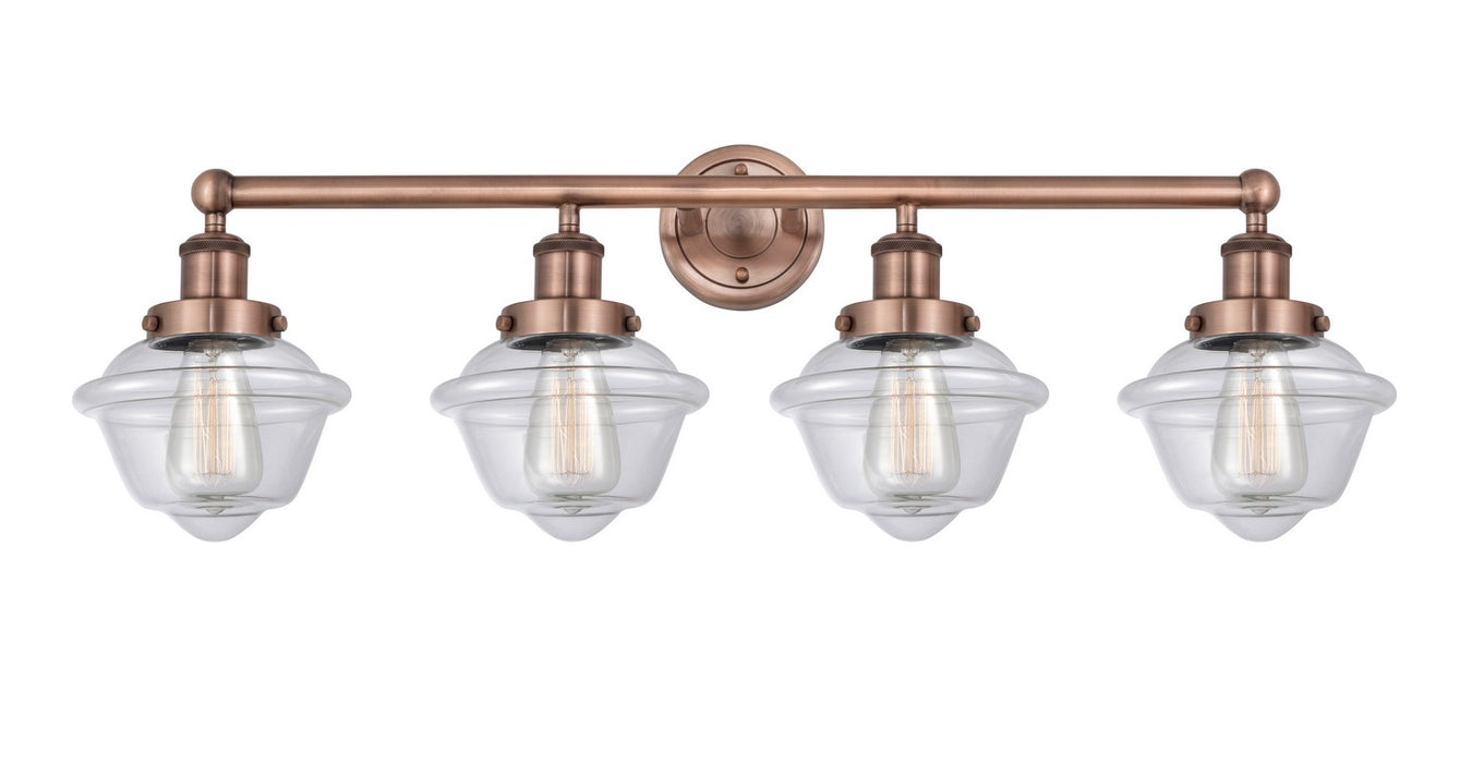 Innovations 616-4W-AC-G532 Four Light Bath Vanity, Antique Copper