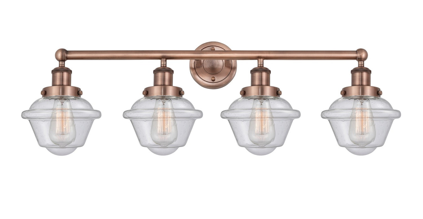 Innovations 616-4W-AC-G534 Four Light Bath Vanity, Antique Copper