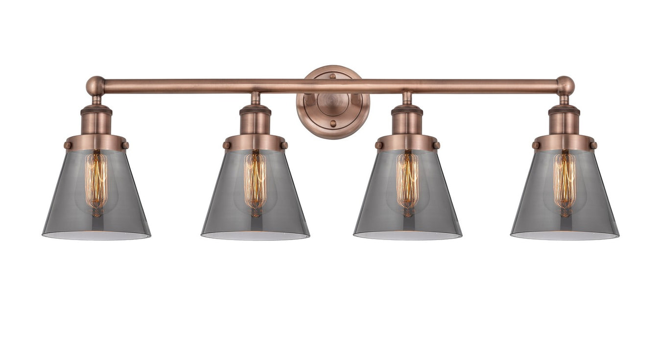 Innovations 616-4W-AC-G63 Four Light Bath Vanity, Antique Copper