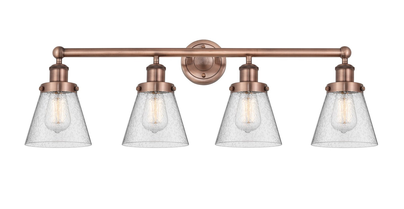 Innovations 616-4W-AC-G64 Four Light Bath Vanity, Antique Copper