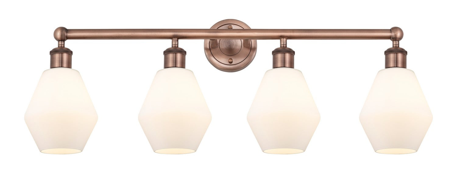 Innovations 616-4W-AC-G651-6 Four Light Bath Vanity, Antique Copper