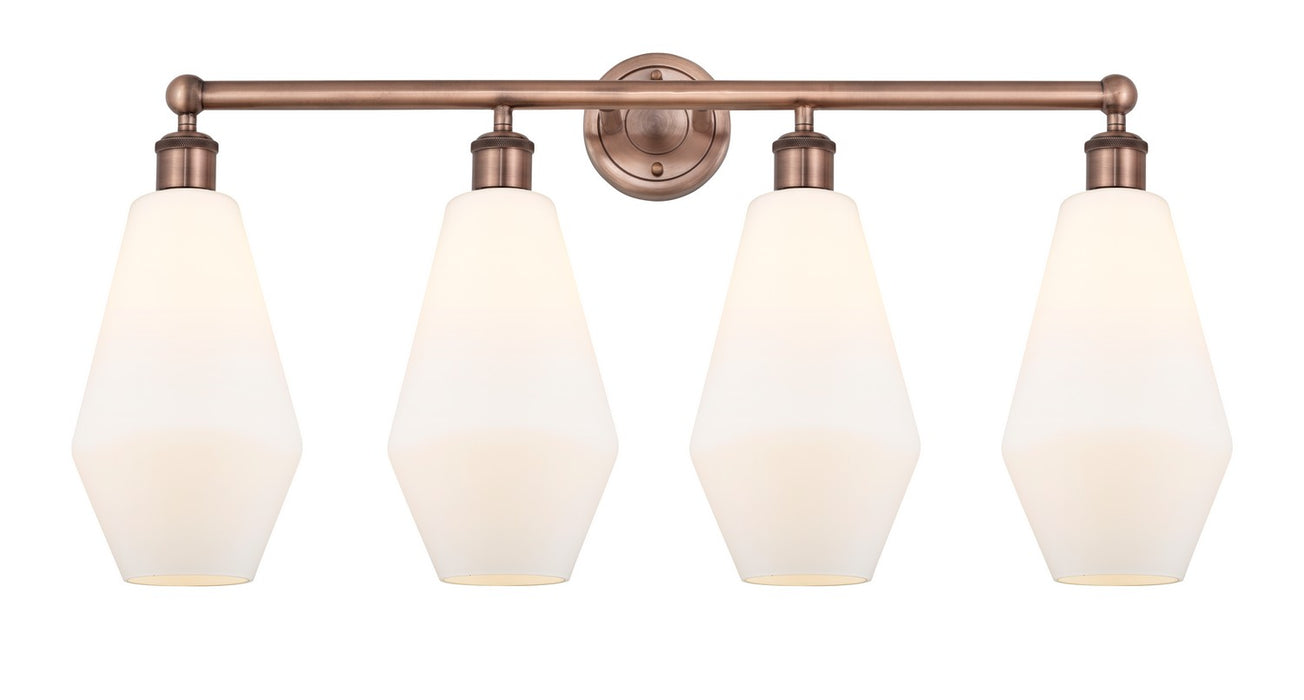 Innovations 616-4W-AC-G651-7 Four Light Bath Vanity, Antique Copper