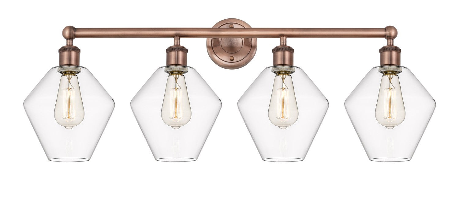 Innovations 616-4W-AC-G652-8 Four Light Bath Vanity, Antique Copper