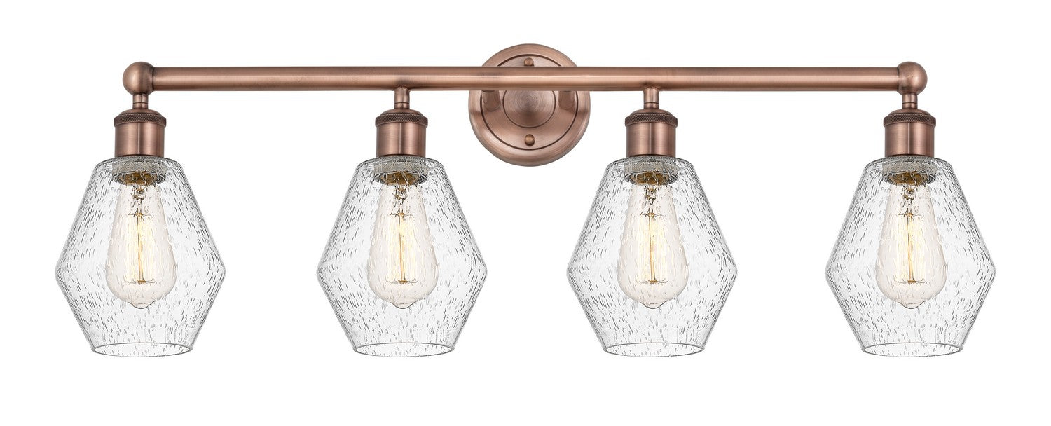 Innovations 616-4W-AC-G654-6 Four Light Bath Vanity, Antique Copper