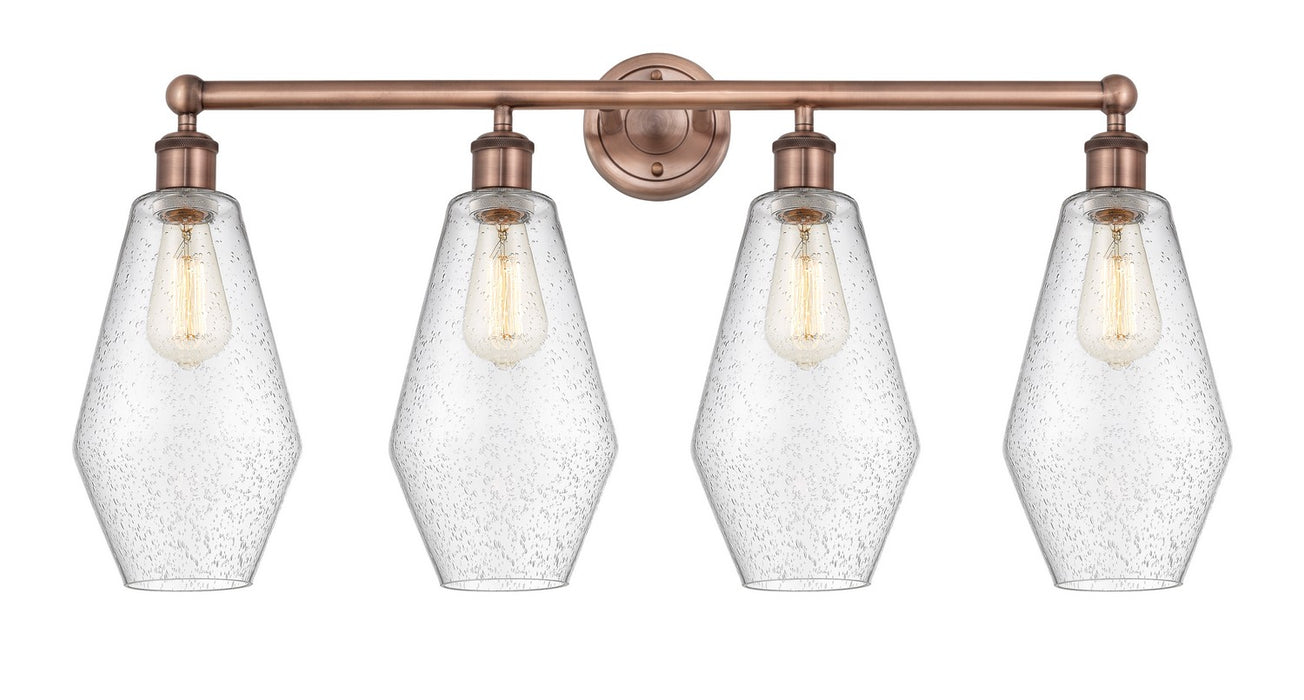Innovations 616-4W-AC-G654-7 Four Light Bath Vanity, Antique Copper