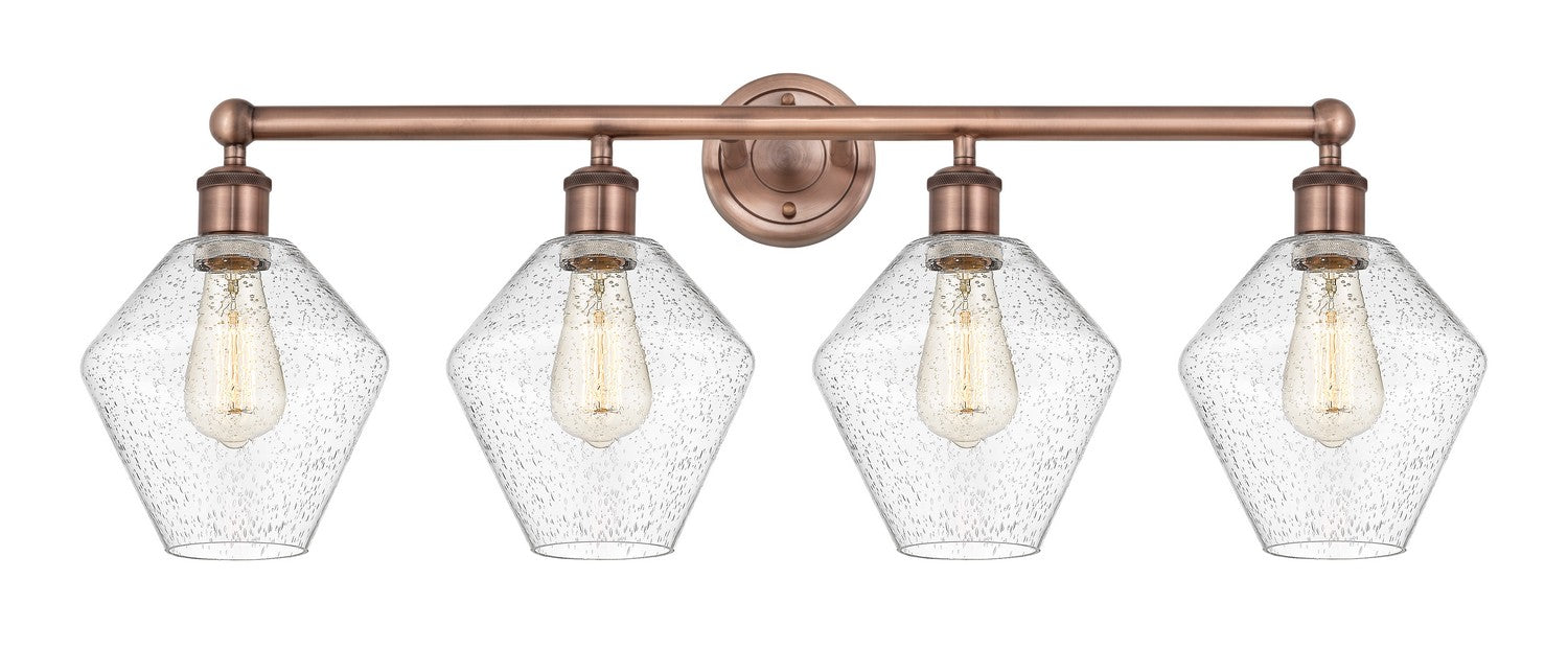 Innovations 616-4W-AC-G654-8 Four Light Bath Vanity, Antique Copper