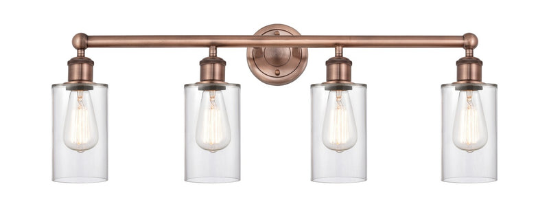 Innovations 616-4W-AC-G802 Four Light Bath Vanity, Antique Copper