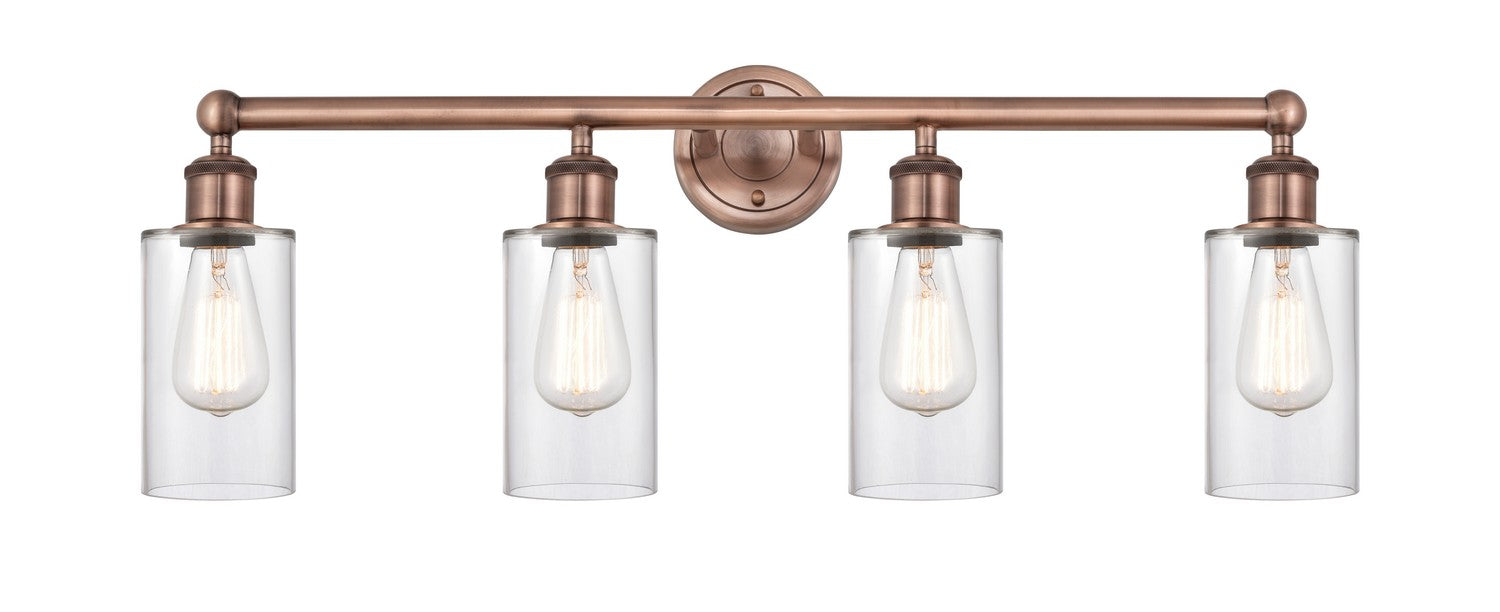 Innovations 616-4W-AC-G802 Four Light Bath Vanity, Antique Copper