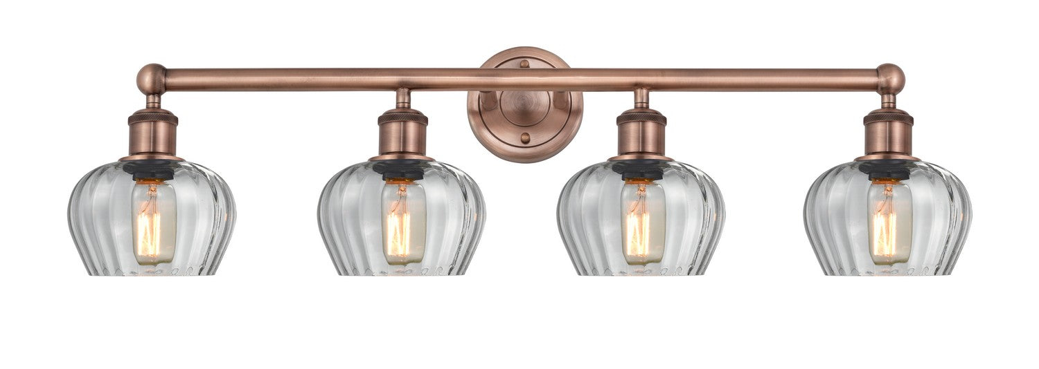 Innovations 616-4W-AC-G92 Four Light Bath Vanity, Antique Copper