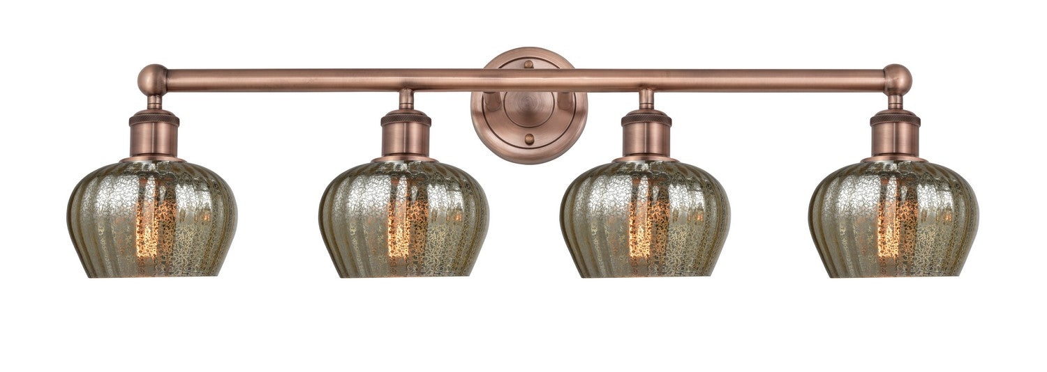 Innovations 616-4W-AC-G96 Four Light Bath Vanity, Antique Copper