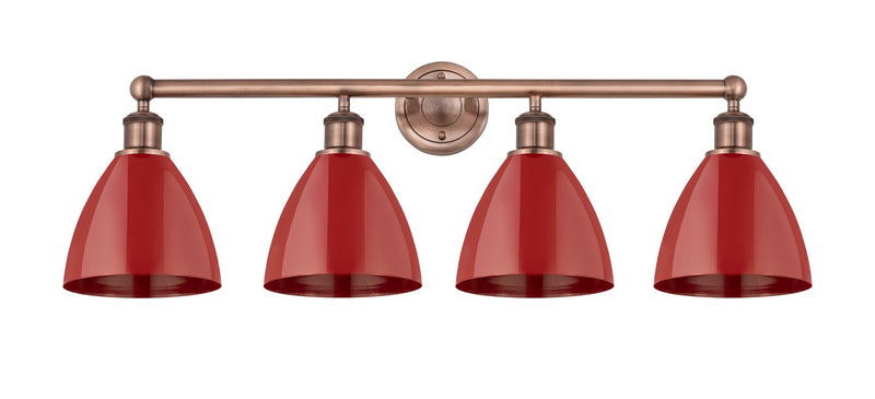 Innovations 616-4W-AC-MBD-75-RD Four Light Bath Vanity, Antique Copper