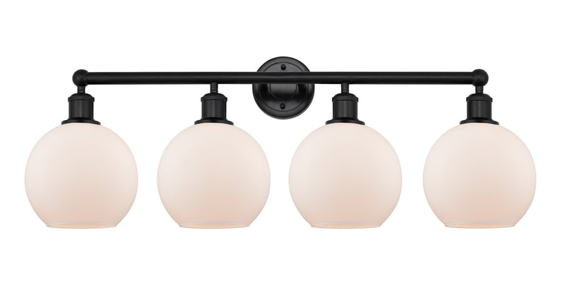 Innovations 616-4W-BK-G121-8 Four Light Bath Vanity, Matte Black