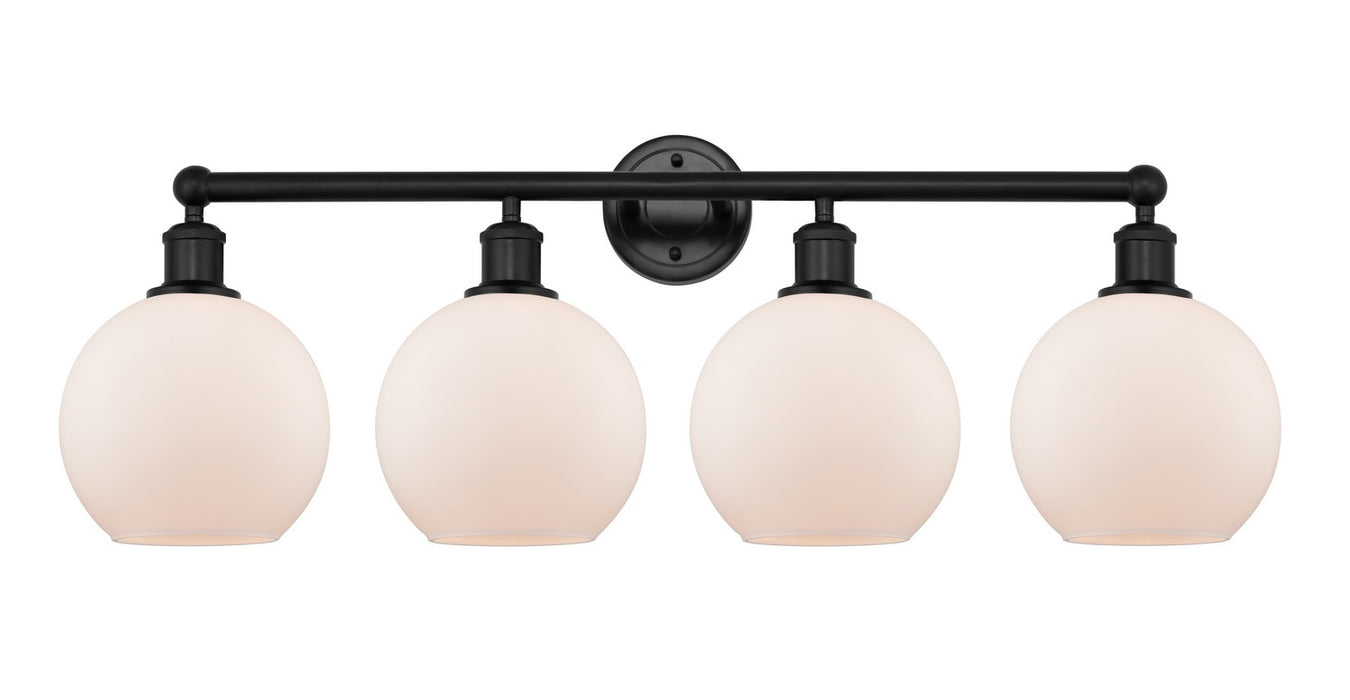 Innovations 616-4W-BK-G121-8 Four Light Bath Vanity, Matte Black