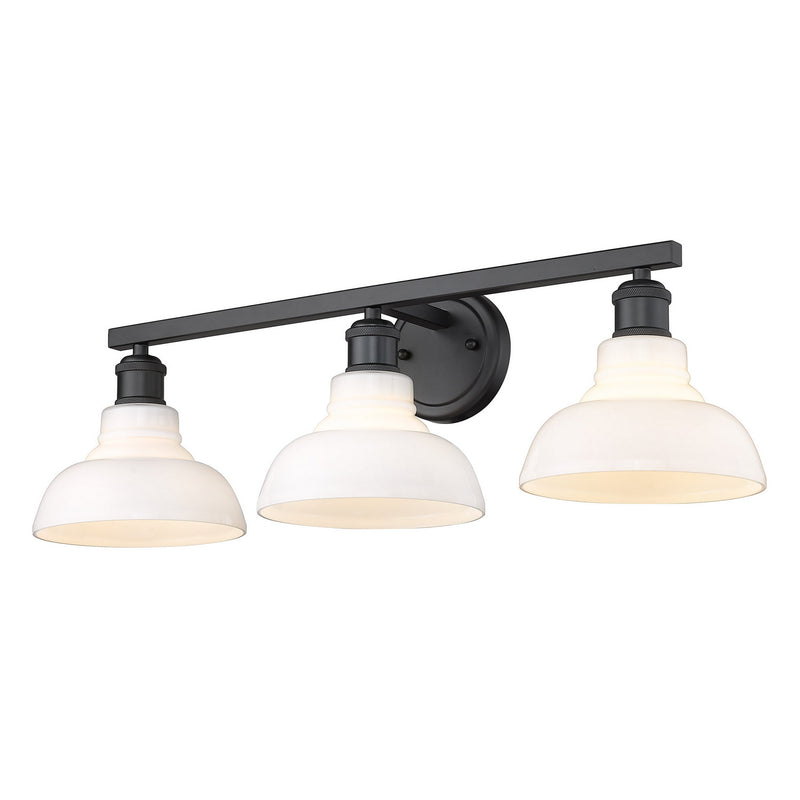 Golden 0305-BA3 BLK-VMG Three Light Bath Vanity, Matte Black
