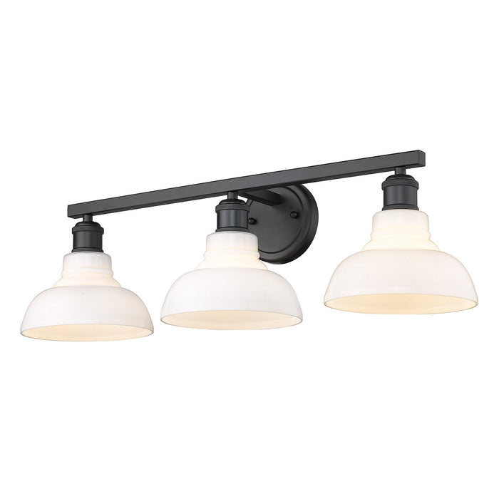 Golden 0305-BA3 BLK-VMG Three Light Bath Vanity, Matte Black