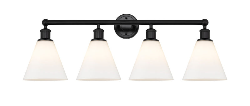 Innovations 616-4W-BK-GBC-81 Four Light Bath Vanity, Matte Black