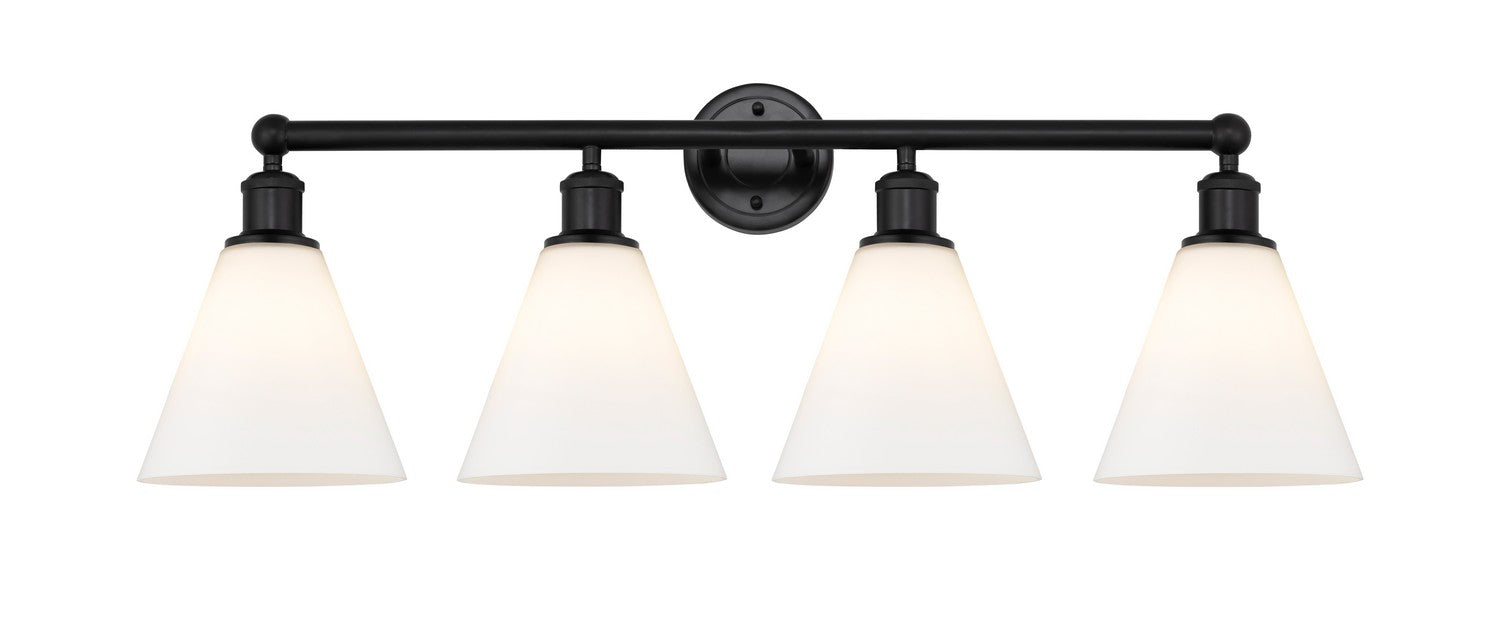 Innovations 616-4W-BK-GBC-81 Four Light Bath Vanity, Matte Black