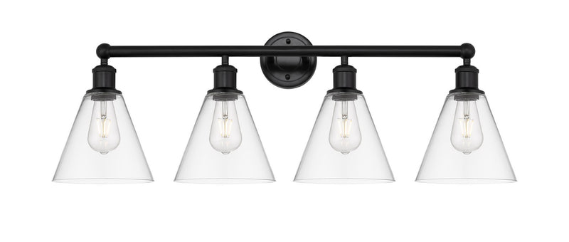 Innovations 616-4W-BK-GBC-82 Four Light Bath Vanity, Matte Black
