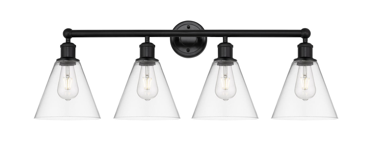 Innovations 616-4W-BK-GBC-82 Four Light Bath Vanity, Matte Black