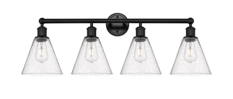 Innovations 616-4W-BK-GBC-84 Four Light Bath Vanity, Matte Black