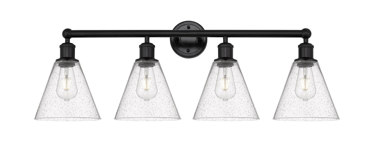 Innovations 616-4W-BK-GBC-84 Four Light Bath Vanity, Matte Black
