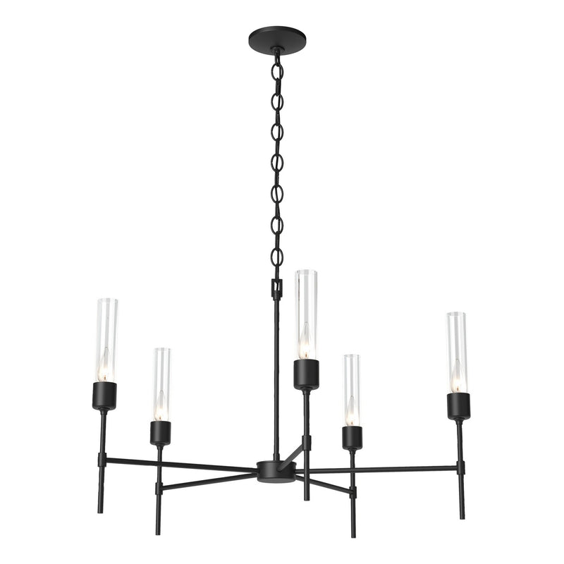 Hubbardton Forge 105045-SKT-10-ZM0611 Five Light Chandelier, Black