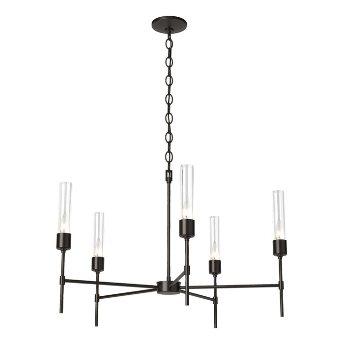 Hubbardton Forge 105045-SKT-14-ZM0611 Five Light Chandelier, Oil Rubbed Bronze