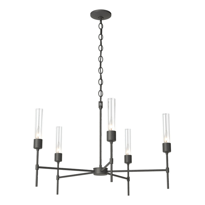 Hubbardton Forge 105045-SKT-20-ZM0611 Five Light Chandelier, Natural Iron