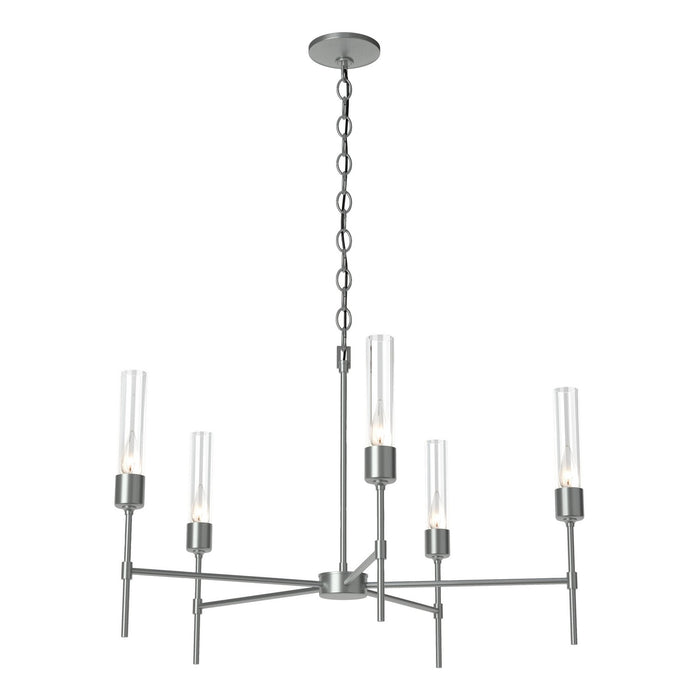 Hubbardton Forge 105045-SKT-82-ZM0611 Five Light Chandelier, Vintage Platinum