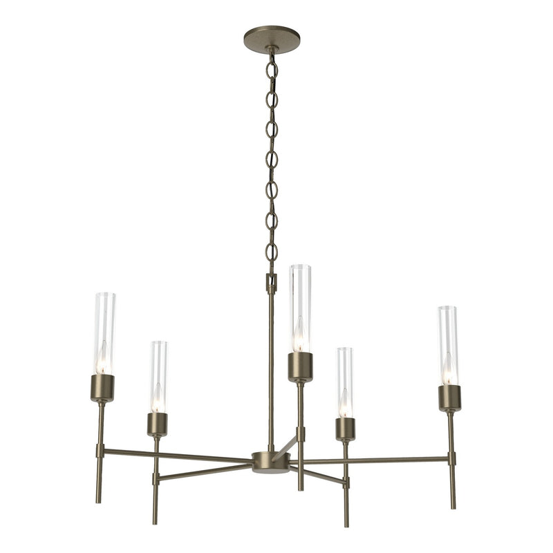 Hubbardton Forge 105045-SKT-84-ZM0611 Five Light Chandelier, Soft Gold
