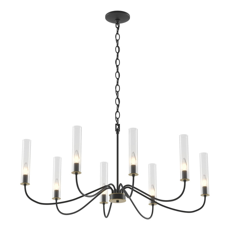 Hubbardton Forge 105050-SKT-10-BR-ZM0611 Eight Light Chandelier, Black