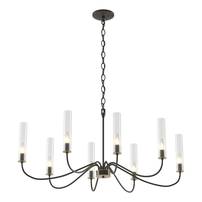 Hubbardton Forge 105050-SKT-14-BR-ZM0611 Eight Light Chandelier, Oil Rubbed Bronze