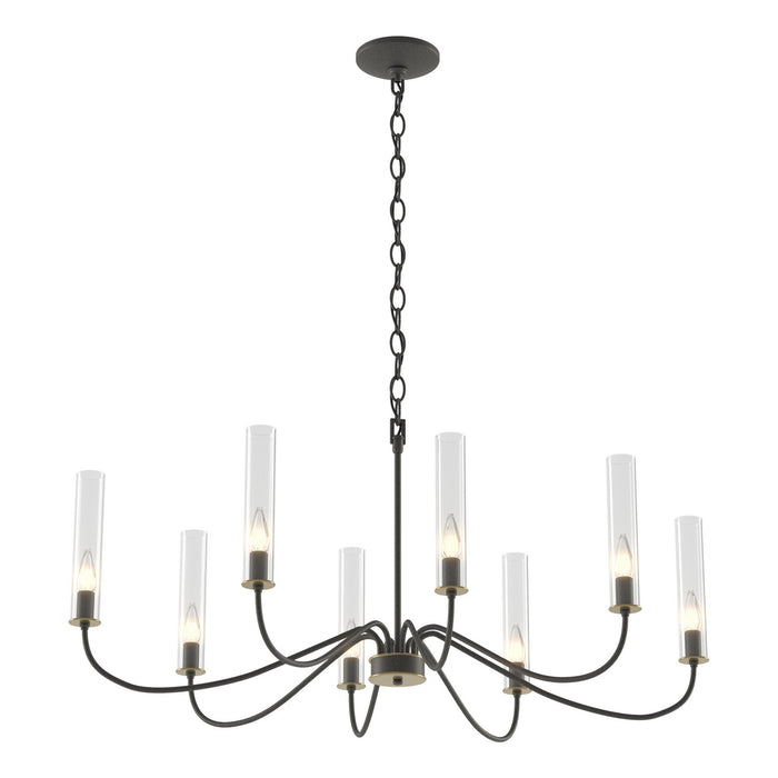 Hubbardton Forge 105050-SKT-20-BR-ZM0611 Eight Light Chandelier, Natural Iron