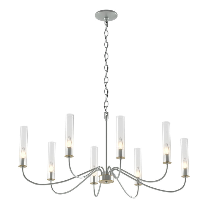 Hubbardton Forge 105050-SKT-82-BR-ZM0611 Eight Light Chandelier, Vintage Platinum