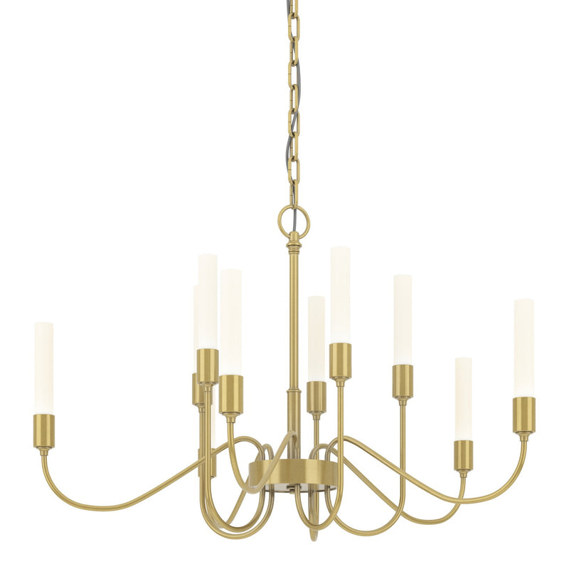 Hubbardton Forge 106030-SKT-86 Ten Light Chandelier, Modern Brass