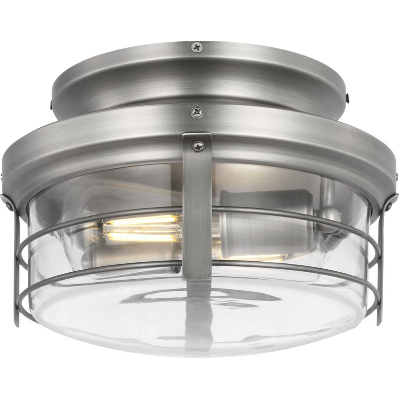 Progress Lighting P260004-081-WB Two Light Fan Light Kit, Antique Nickel