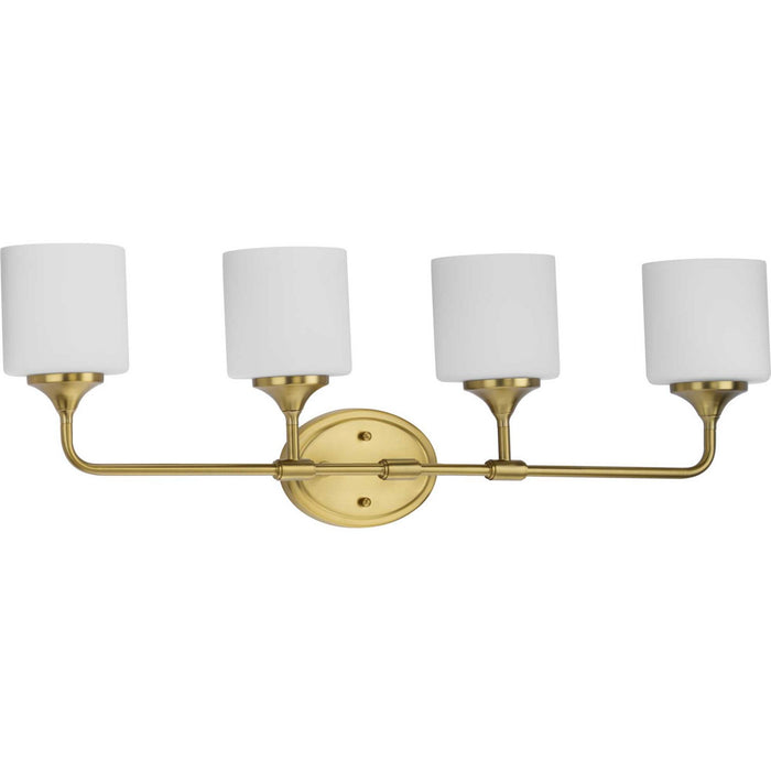 Progress Lighting P2804-191 Four Light Bath, Brushed Gold