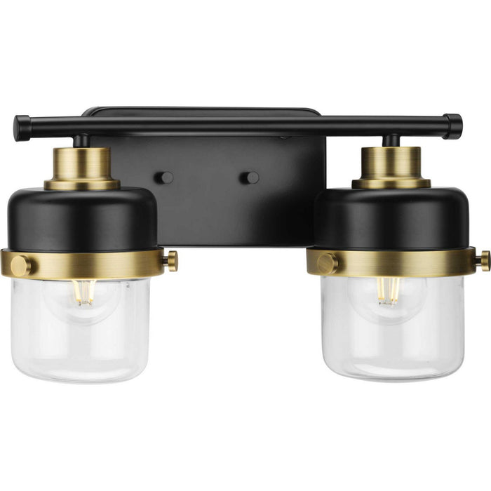 Progress Lighting P300423-31M Two Light Bath, Matte Black