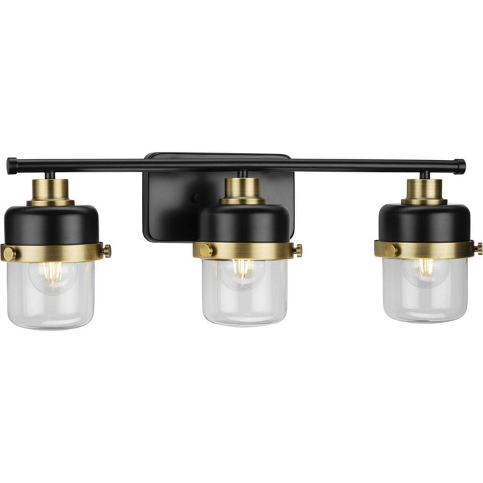Progress Lighting P300424-31M Three Light Bath, Matte Black