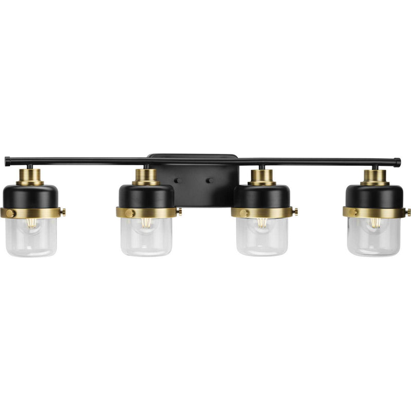 Progress Lighting P300425-31M Four Light Bath, Matte Black